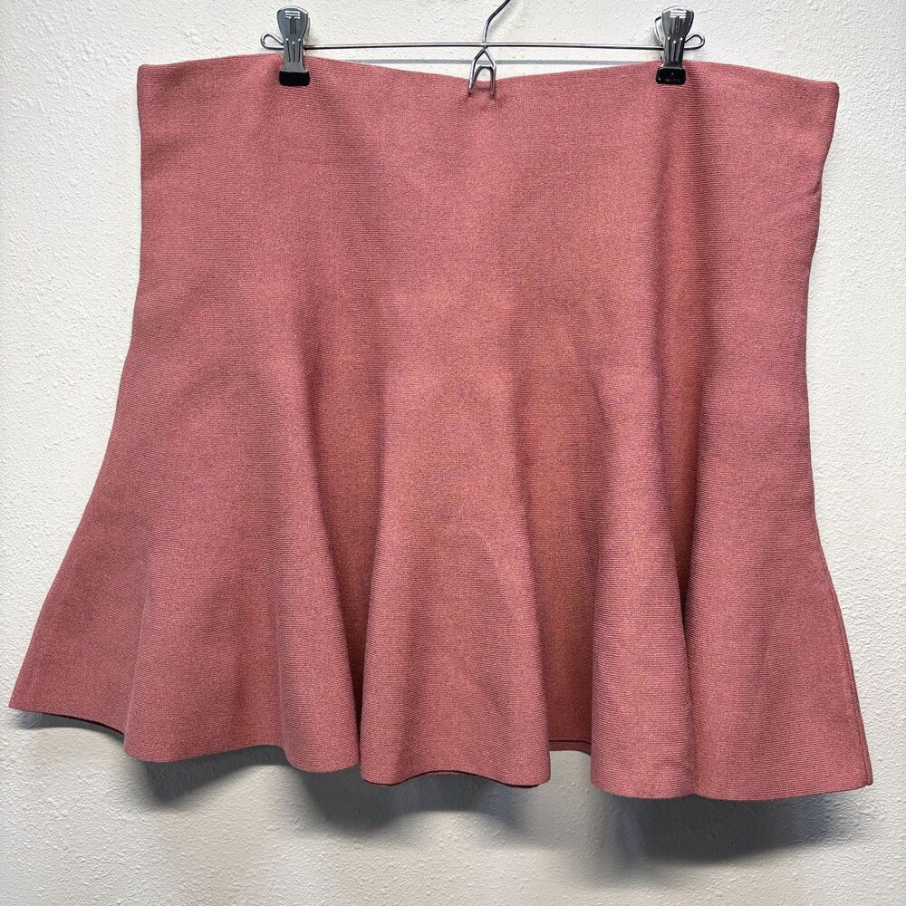 NWT Express XL Pink Flared Skirt Women's High Waist Stretchy MSRP $80